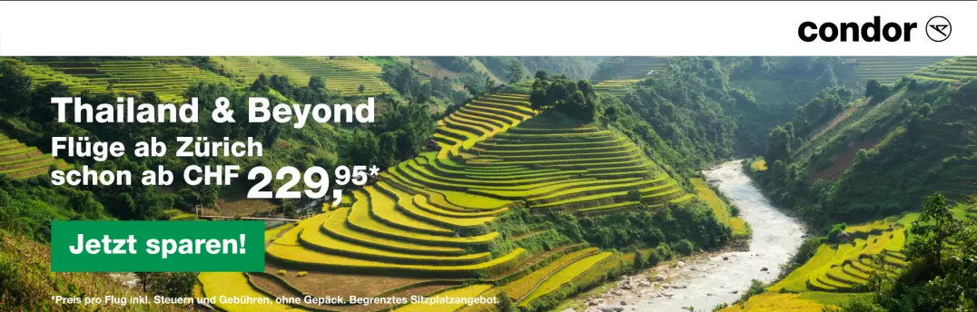 Flüge nach Thailand schon ab CHF 209.95 sichern!