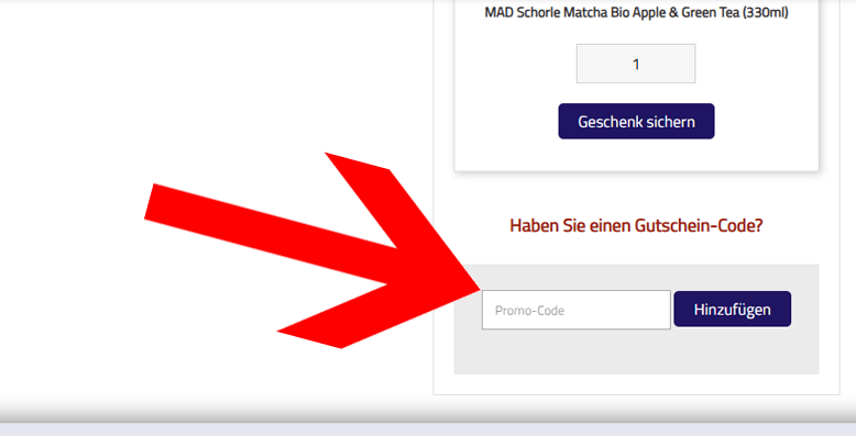 Den Kanela Gutscheincode im Warenkorb eingeben