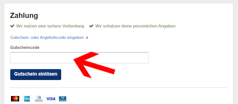 Den ebookers Gutscheincode im letzten Buchungsschritt nutzen