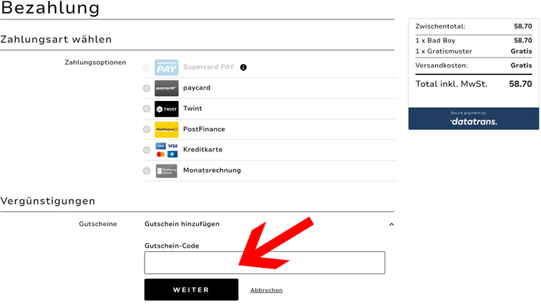 Import Parfumerie Aktion im Bestellverlauf nutzen