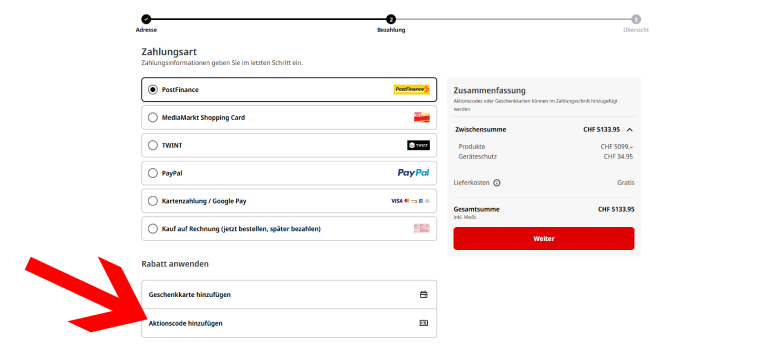 MediaMarkt Aktion an der Kasse aktvieren