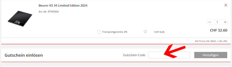 Den nettoshop Gutschein im Warenkorb verwenden