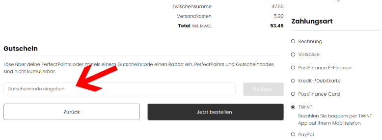 Den PerfectHair Gutschein an der Kasse einlösen